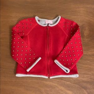 Red kids thick zip up sweatshirt